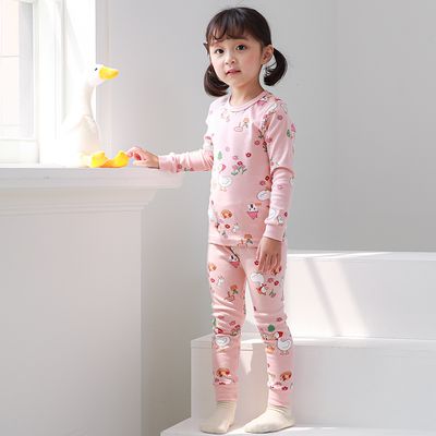 正韓 Cogibu - 極舒適無螢光劑 100% 有機棉幼兒/兒童睡衣/家居服套裝組-小花鴨
