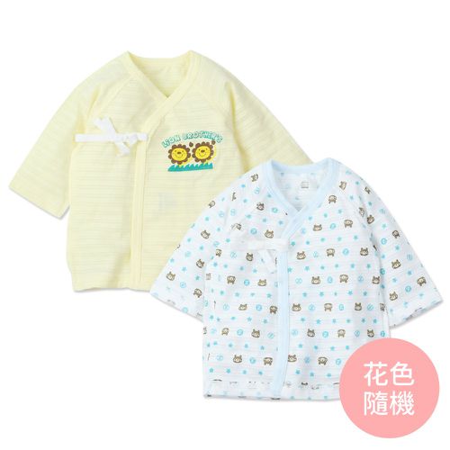 JoyNa - 2件入-春夏竹節棉 新生兒綁帶短袖睡衣上衣-男寶寶2件入-花色隨機 (均碼(60cm))