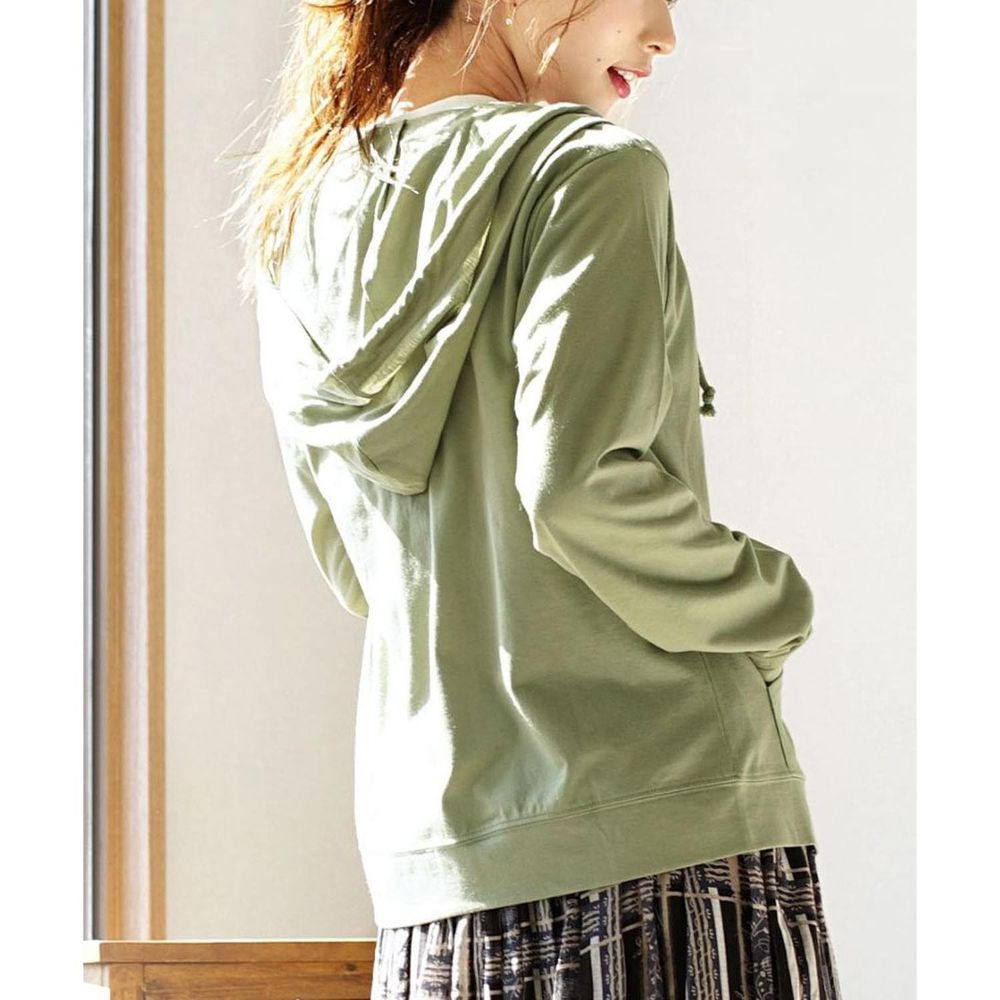 日本 zootie - UV對策 速乾連帽防曬外套-淺軍綠