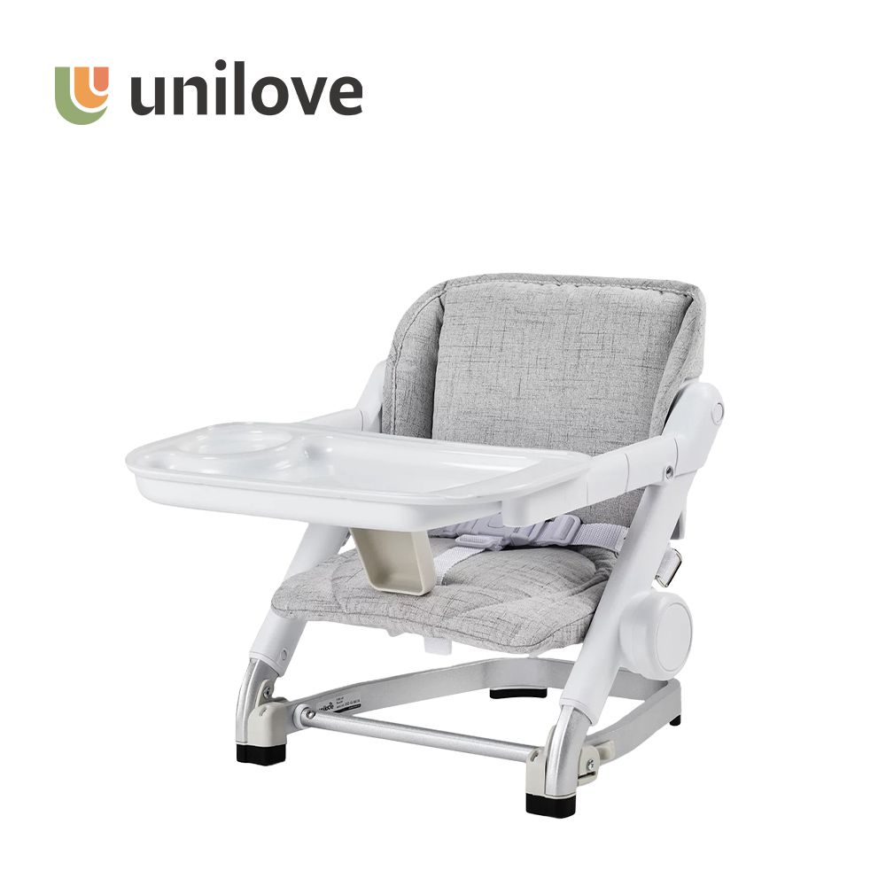 英國 Feed Me攜帶式可升降寶寶餐椅(餐椅+椅墊)+餐椅支撐器-灰色