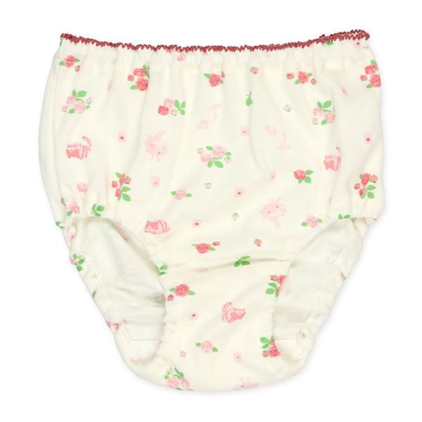 日本西松屋 - 棉混透氣女孩內褲5件組-公主兔兔碎花