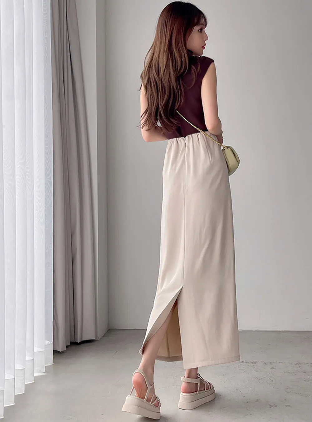 日本 GRL - 彈性薄針織顯瘦無袖上衣-天使白