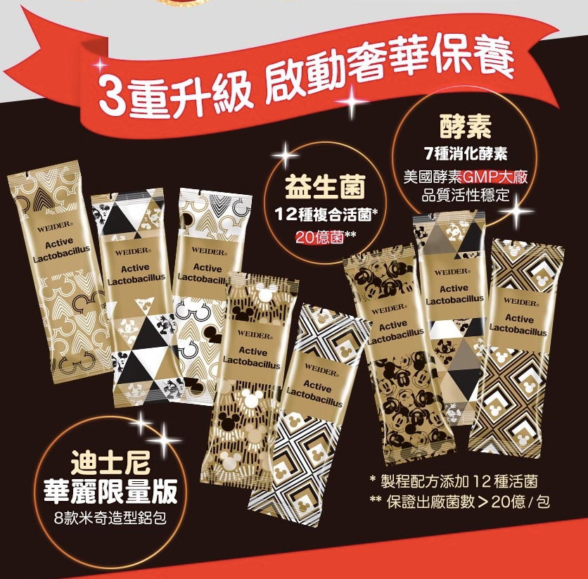 熱銷萬盒！全效防護再升級！【WEIDER威德】迪士尼授權專利乳酸菌、魚油