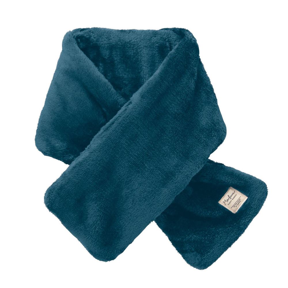 日本千趣會 - moufuwa系列 長柔毛保暖圍巾-深藍