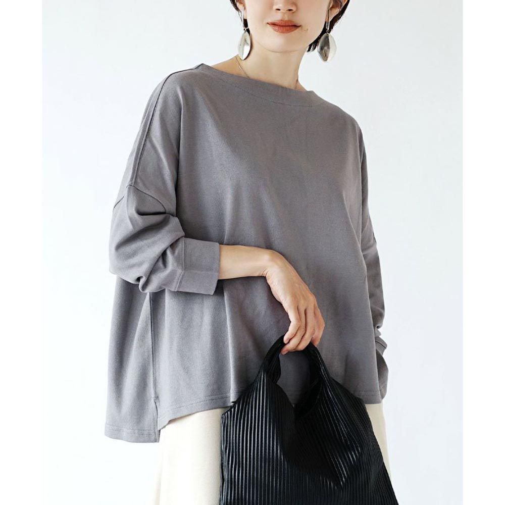 日本 zootie - 抗油污 百搭顯瘦飛鼠袖設計上衣-淺灰