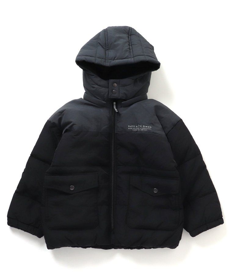 日本 BREEZE - 繽紛蓬鬆大口袋保暖外套-橘灰