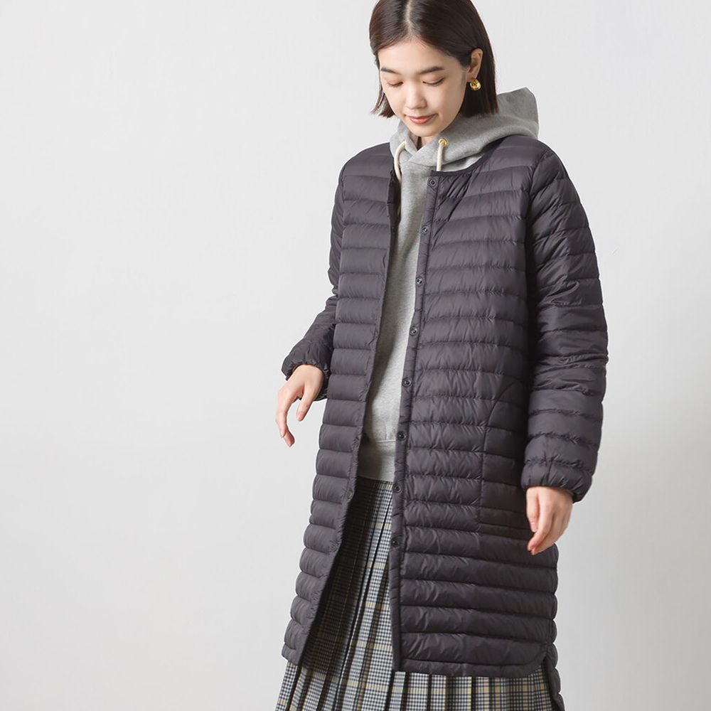 日本 OMNES - 90%羽絨 超保暖輕量長版羽絨外套-黑