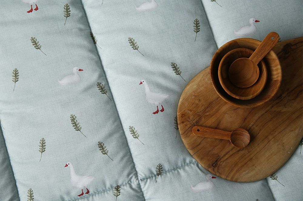 韓國 Maatila - 可水洗超細纖維桃皮感棉被-藍色鴨鴨