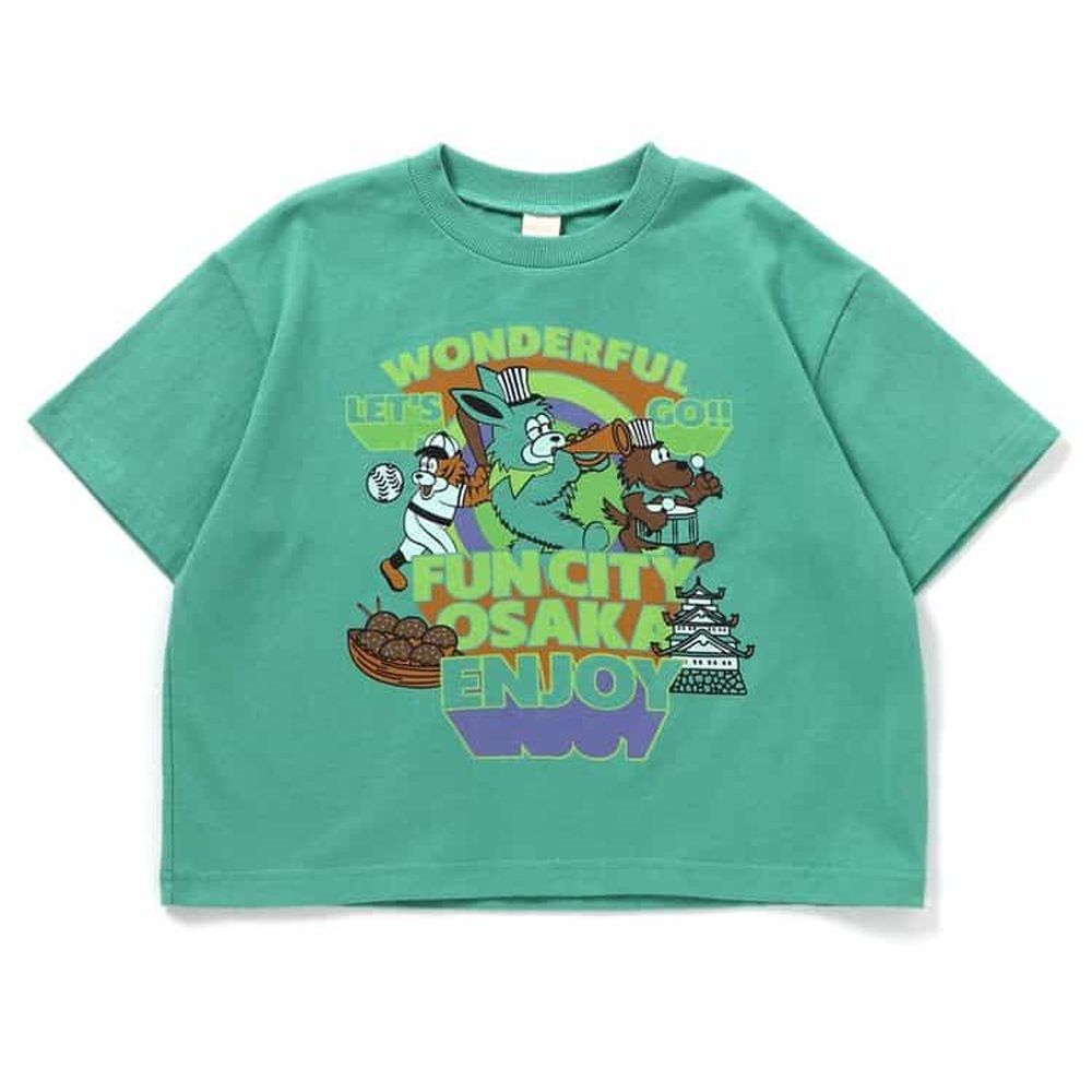 [限量]日本風情印花短袖上衣-歡樂棒球-綠