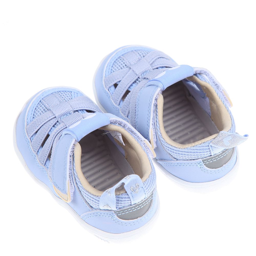 日本IFME - 粉藍色愛心寶寶機能水涼鞋-粉藍色