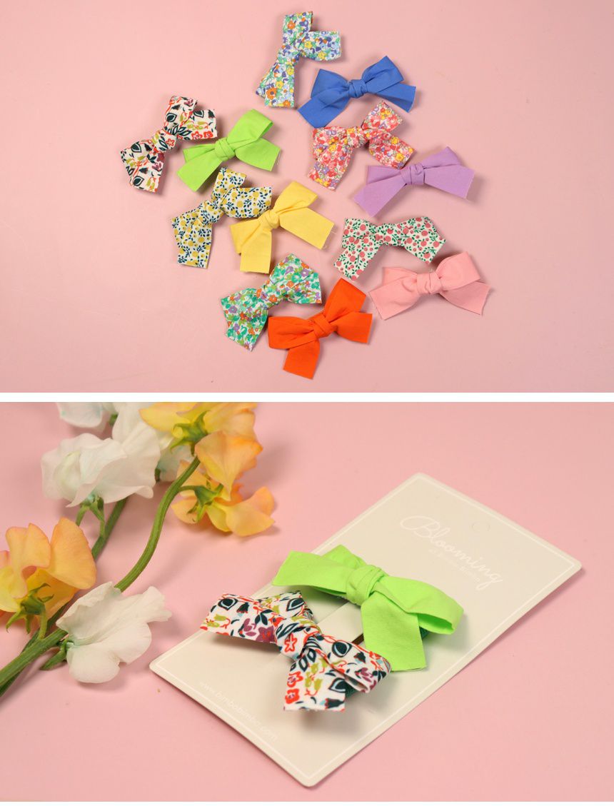 韓國 Bimbo Bimba - 髮夾2入組-蝴蝶結-紫