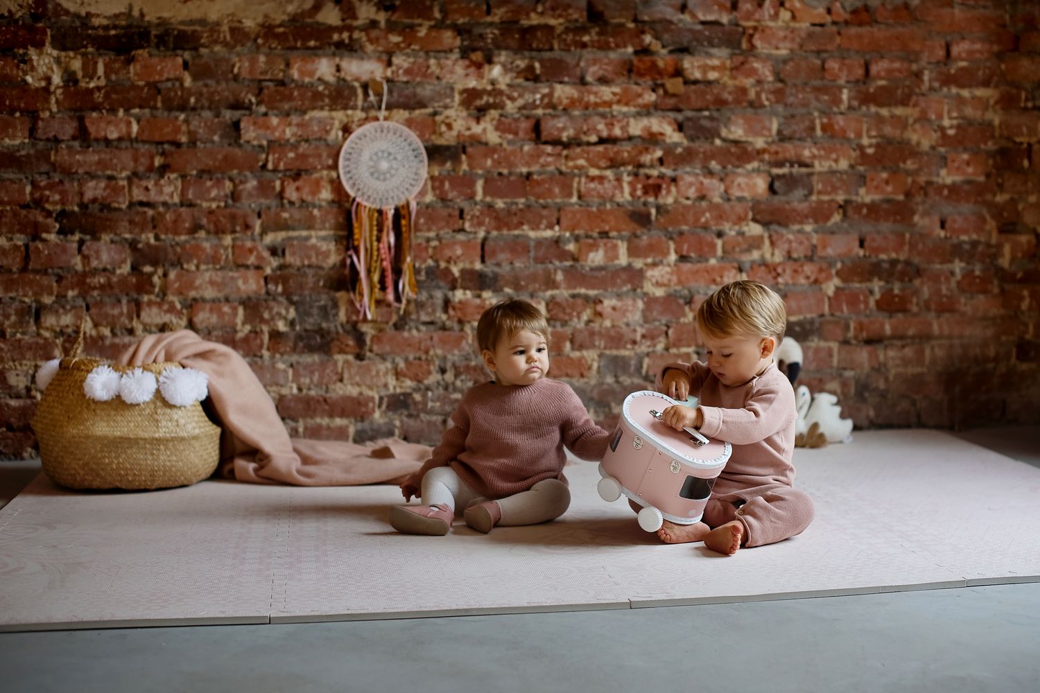 德國 toddlekind - 波斯風系列遊戲地墊-柔和粉-一組6片