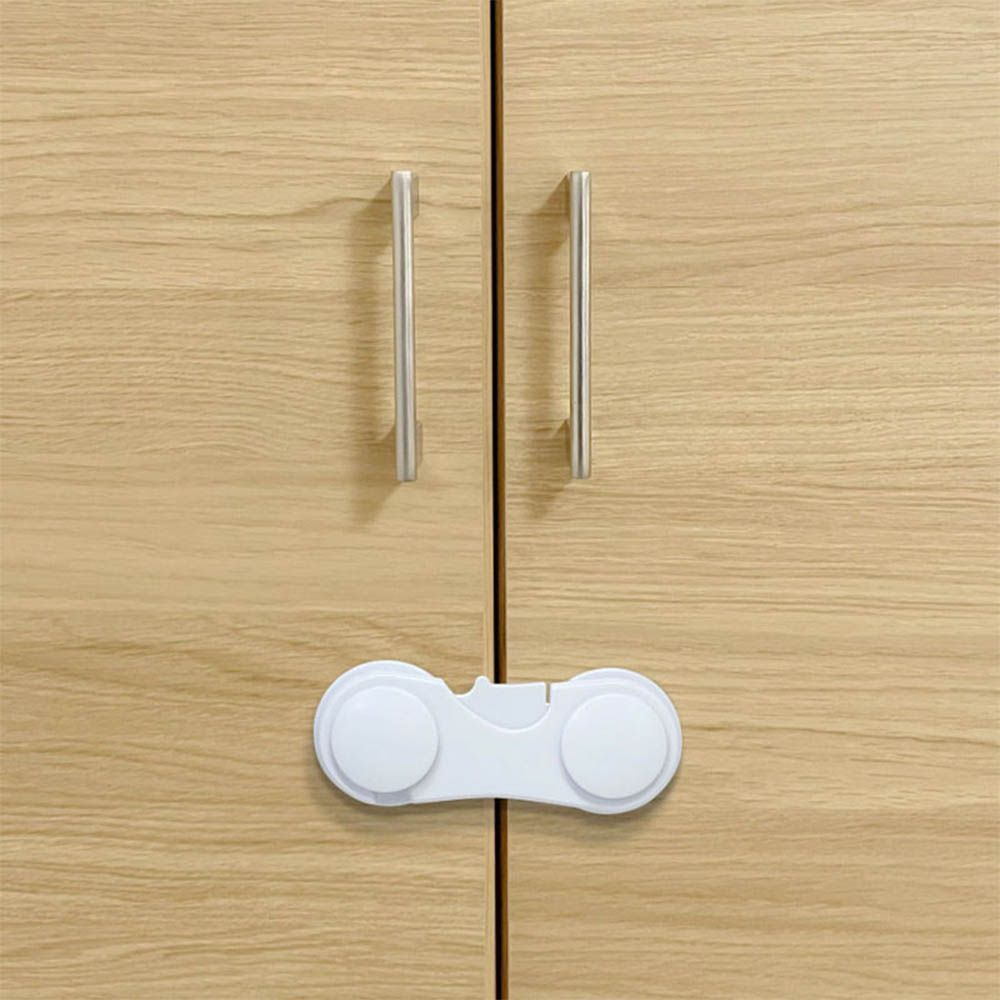 櫥櫃拉門安全防護鎖扣2個組-白色-日本製