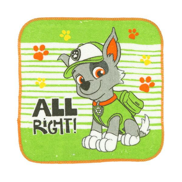 日本西松屋 - 純棉上學擦手巾/手帕(5入組)-汪汪隊-藍色阿奇系列 (16×16cm)