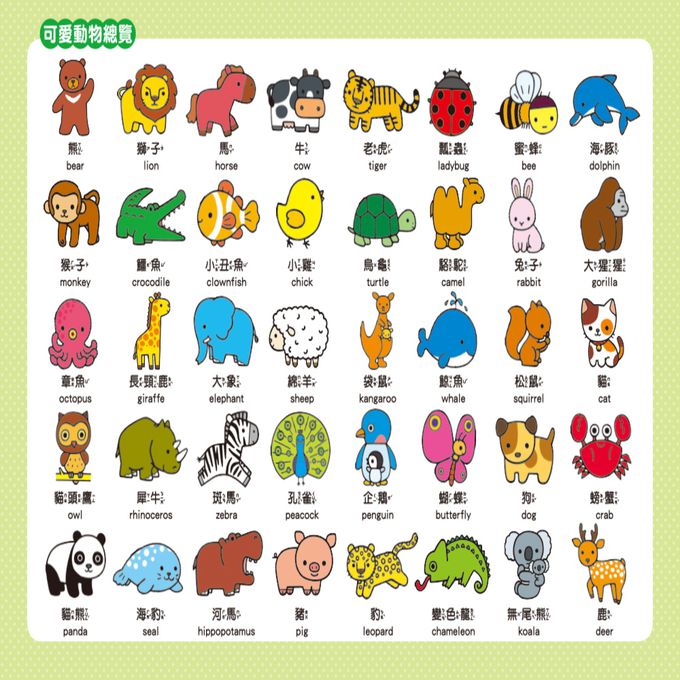 2片拼圖認知卡-可愛動物(新版)