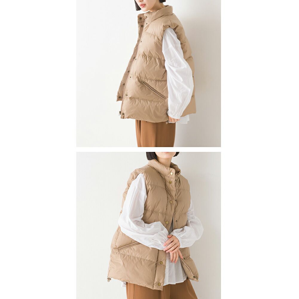 日本 OMNES - 90%羽絨輕量保暖背心-黑