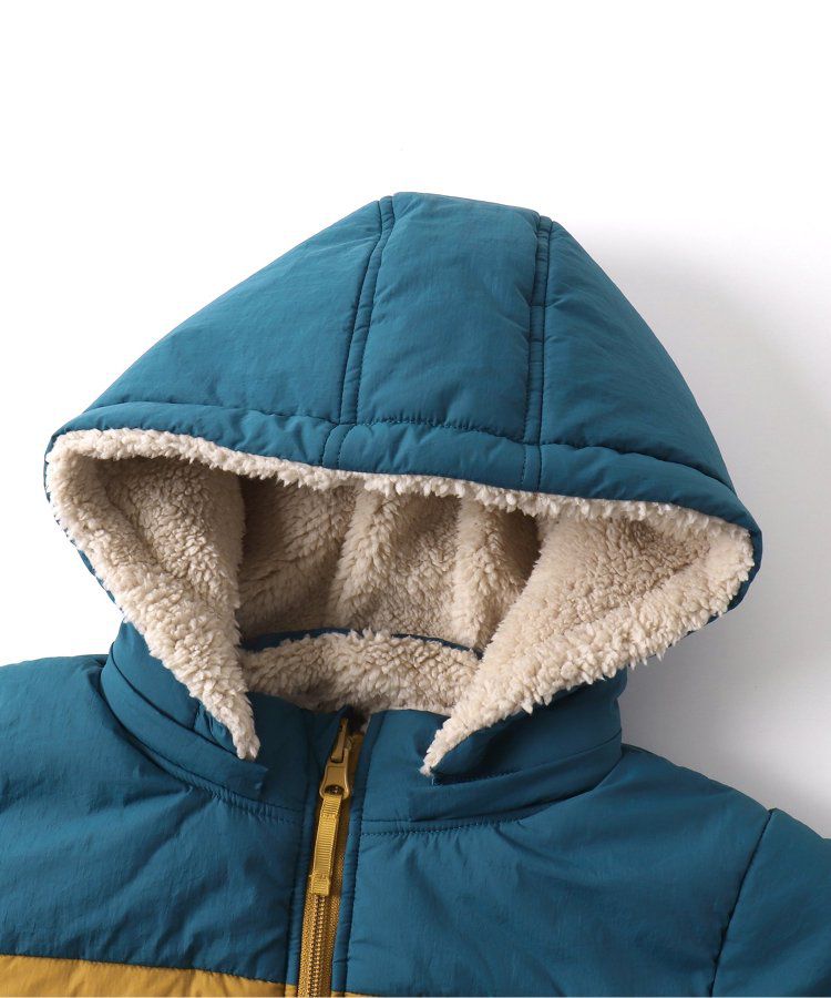 日本 BREEZE - [雙面穿]絨毛鋪棉繽紛保暖外套-黑系&迷彩