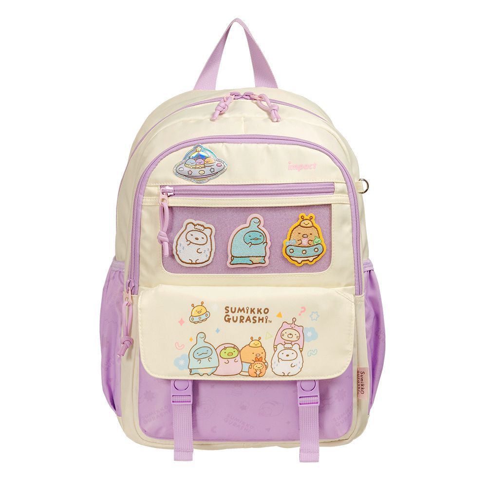 角落小夥伴 徽章後背包#米配紫 IMQSG008PL