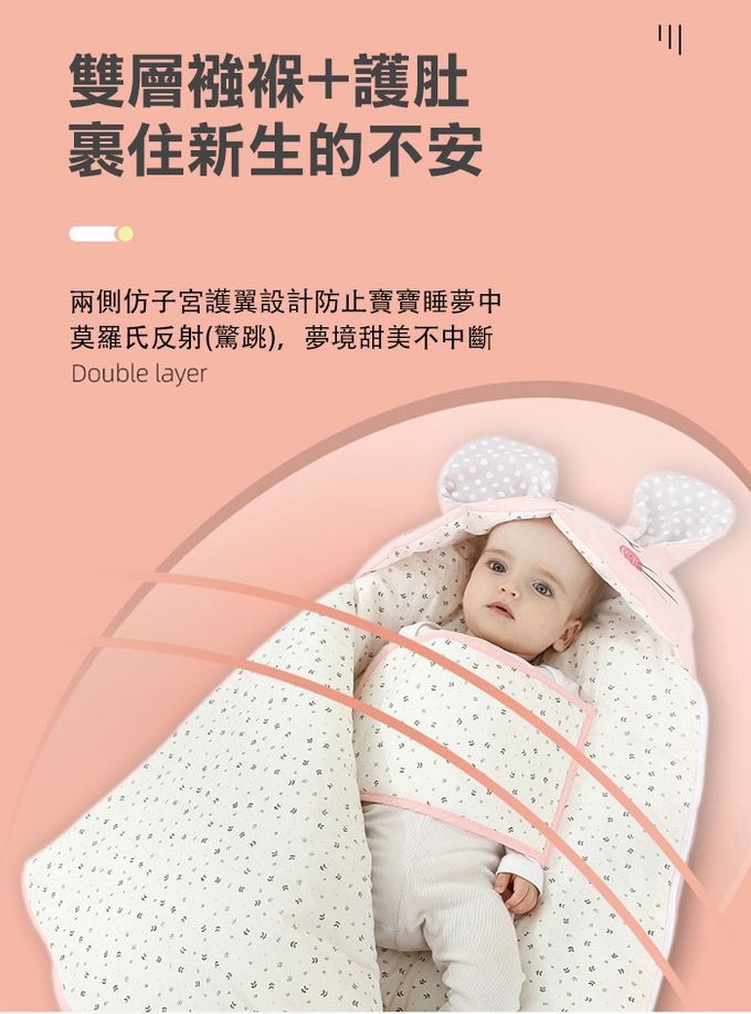 JoyNa - 嬰兒動物感溫睡袋 肚圍保暖-愛麗克絲小兔