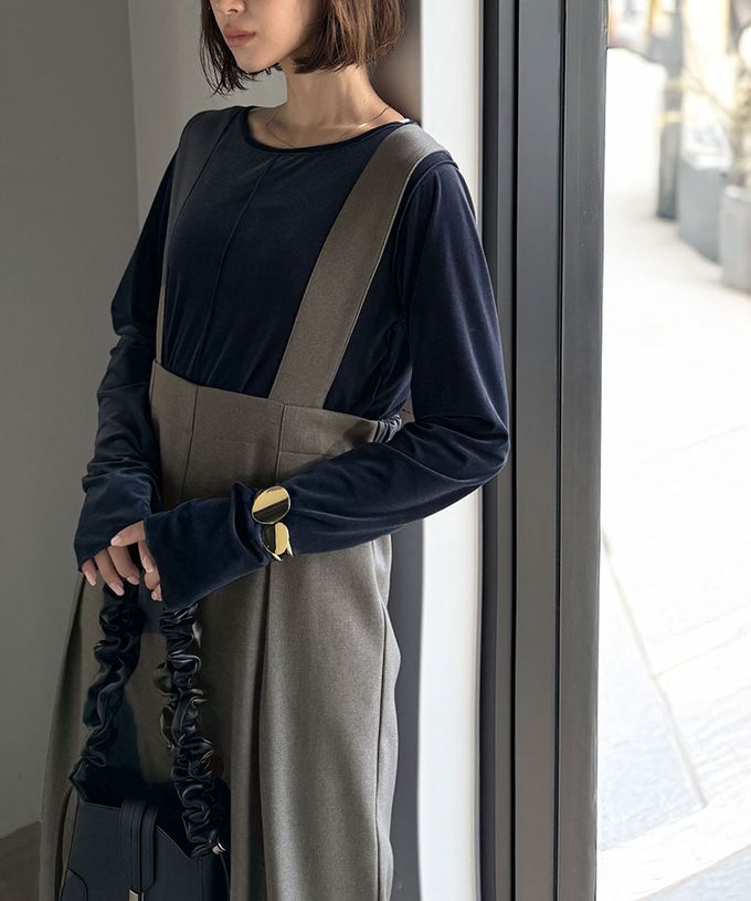 日本 Classical Elf - 優雅俐落工裝風高腰連身褲-摩卡