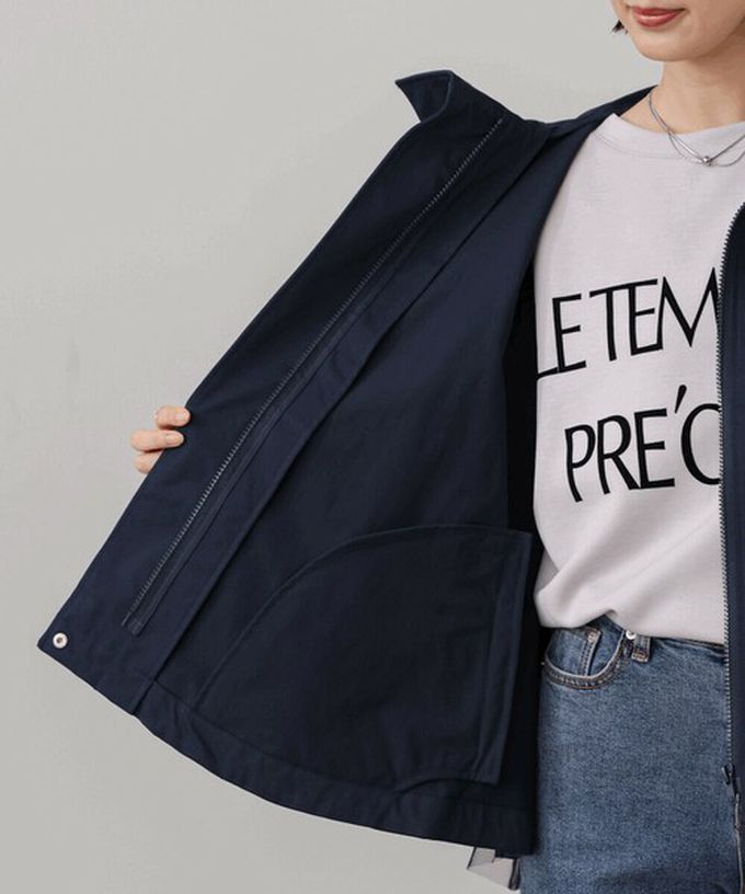 日本 Bab - [人氣款]背後皺摺薄紗連帽風衣外套-卡其杏