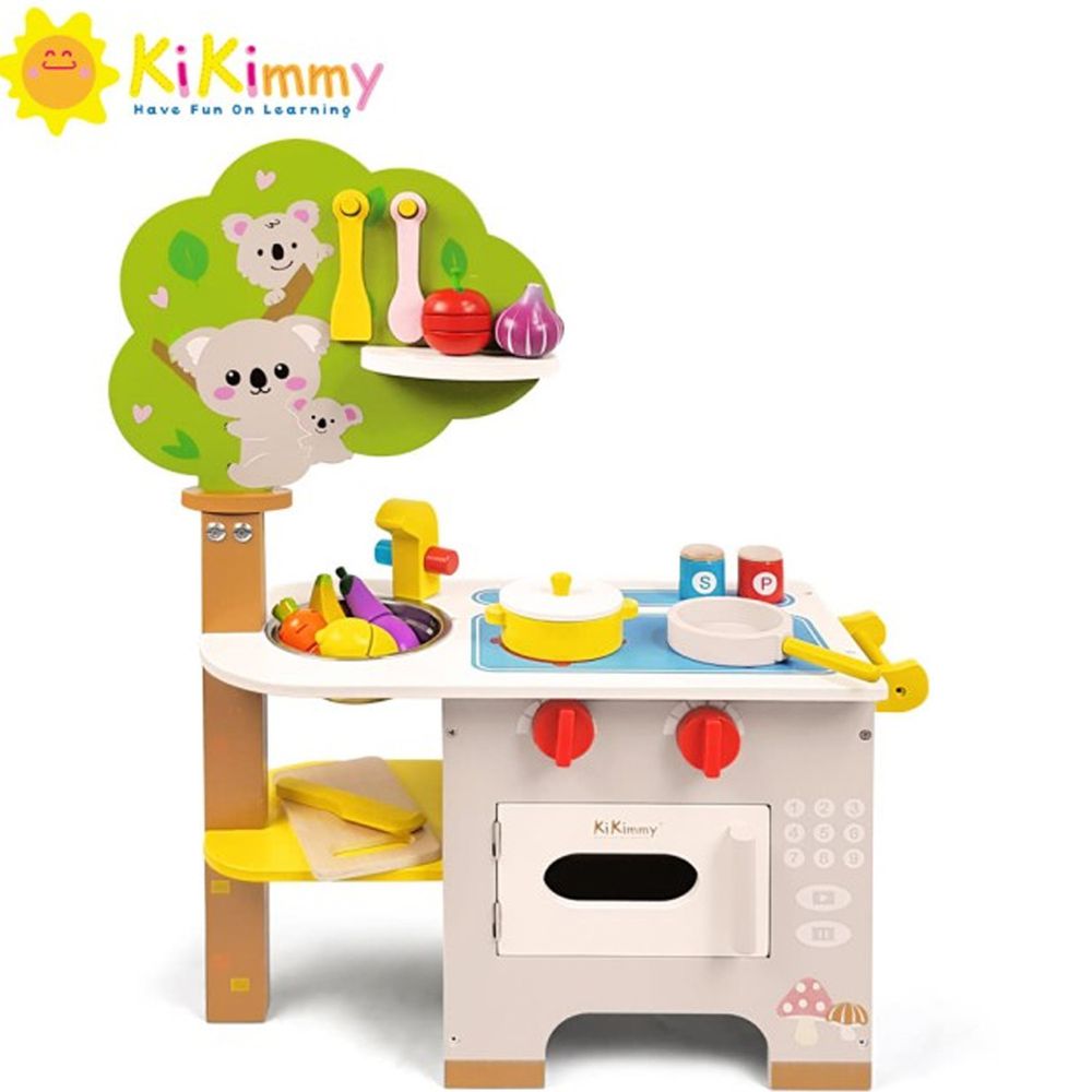 Kikimmy - 【新品】無尾熊木製廚房玩具組(14件組)-50x22x66cm