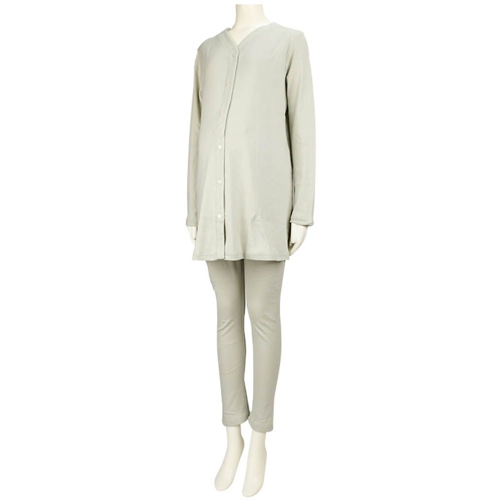 長袖舒適彈性家居服-綠色