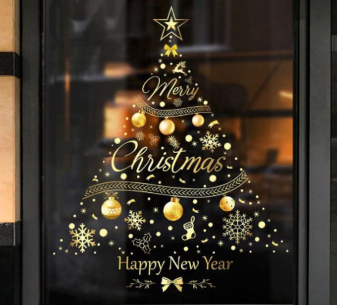 JB Design - 時尚壁貼-QCJ8055金色聖誕樹 (60cm*90cm)