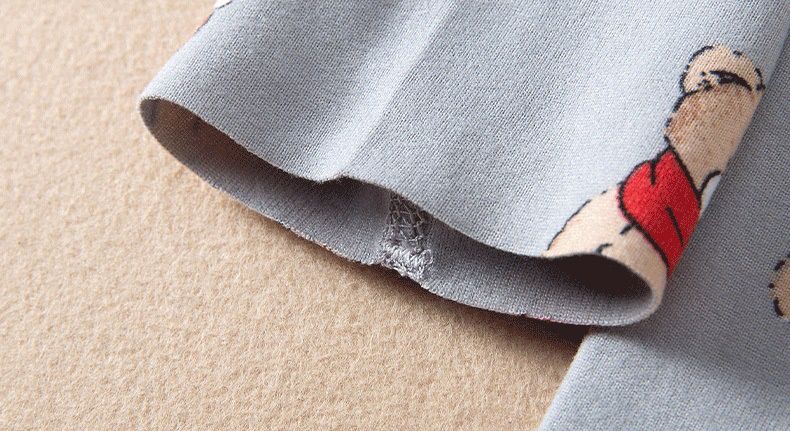 德絨印花長袖家居服-小熊飛機-粉色