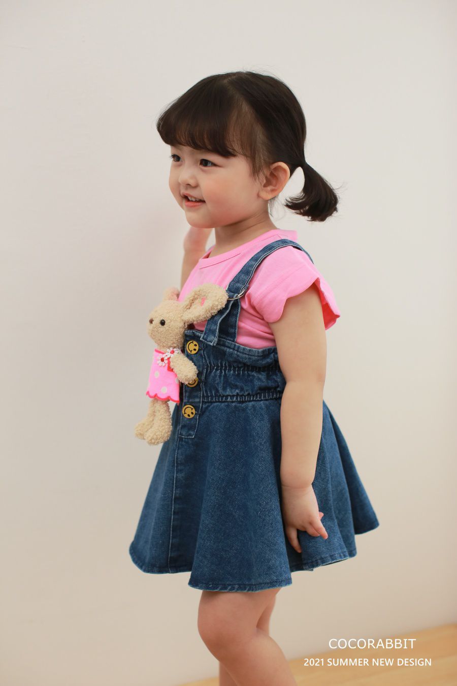 韓國 Coco Rabbit - 兔子娃娃花瓣袖T-粉紅