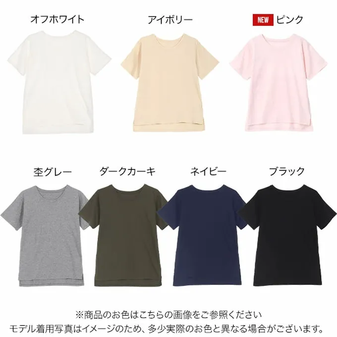 日本 Kobe Lettuce - 抗透汗 純棉圓領合身短袖上衣-海軍藍