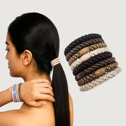 JWB - Beauty 彈力編織髮圈組-提拉米蘇-1組8條