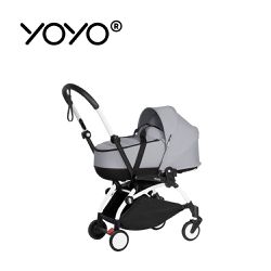 Stokke - YOYO² 法國 Bassinet 0+新生兒睡籃推車(含車架)-白色車架+岩石灰睡籃