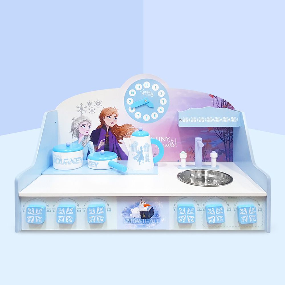Kikimmy - 迪士尼正版授權冰雪奇緣桌上型木製廚房玩具組(4件組)