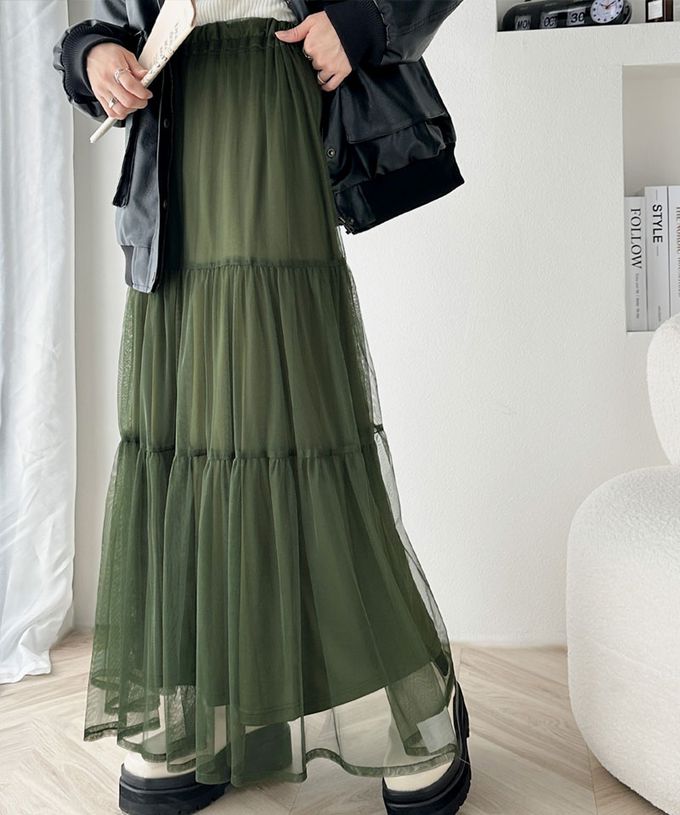 日本 Classical Elf - 百搭浪漫層次修身紗裙-灰