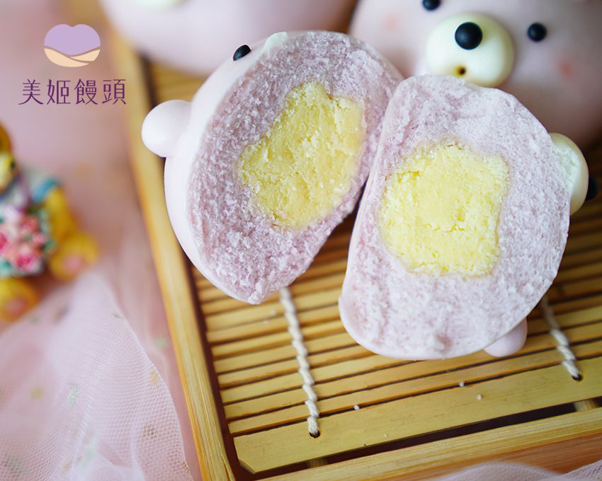 美姬饅頭 - 法式奶酥熊熊鮮乳造型包子 (一盒六入)-50g