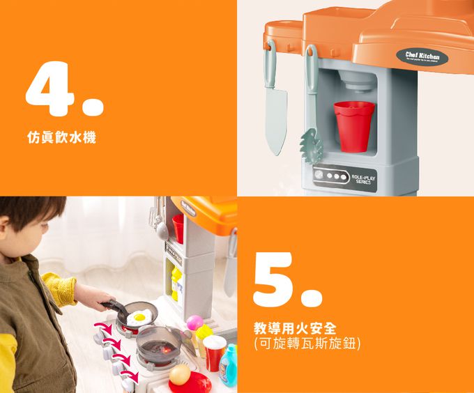 Kikimmy - 美式創意料理雙面廚房玩具-藍色