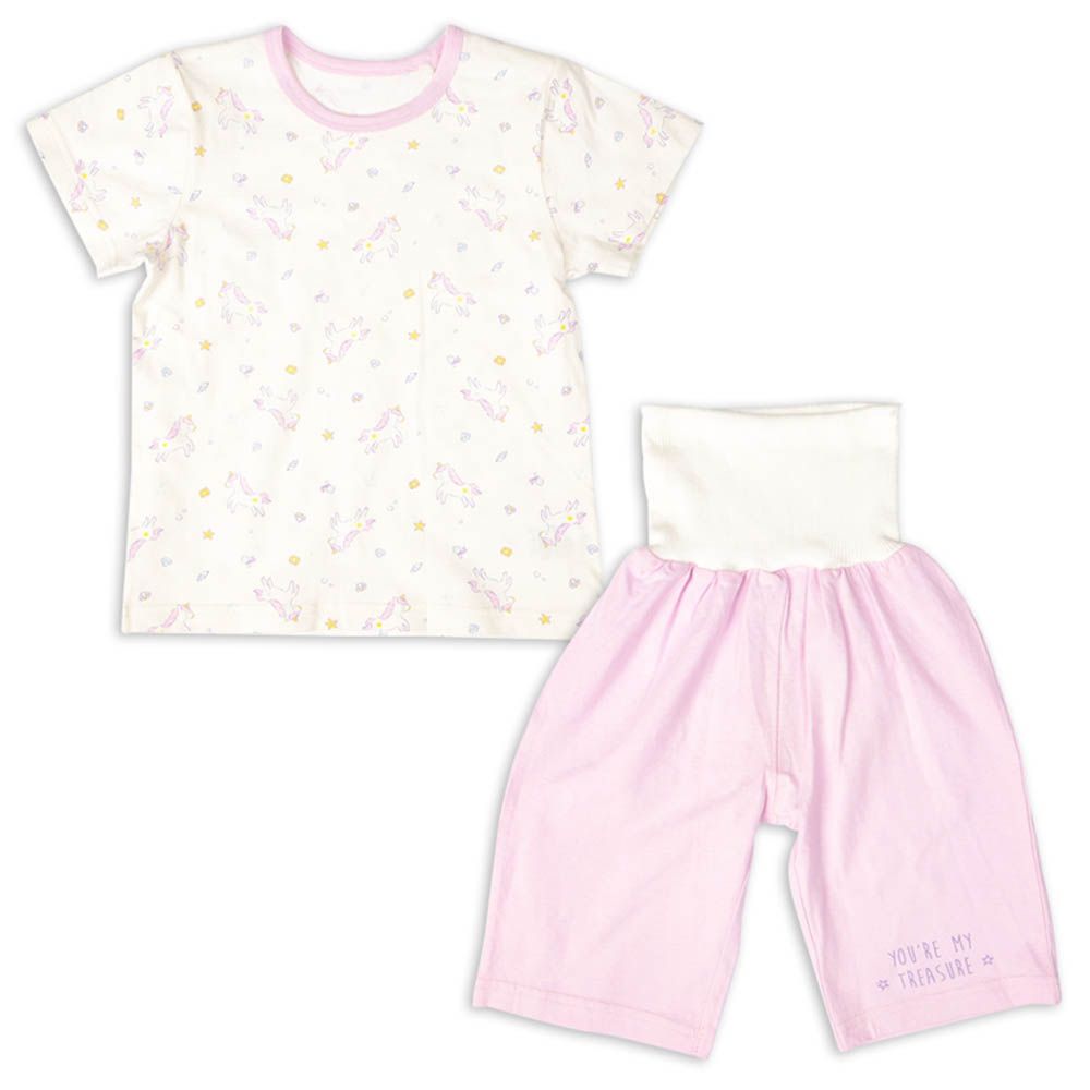 短袖家居服-附肚圍-紫色