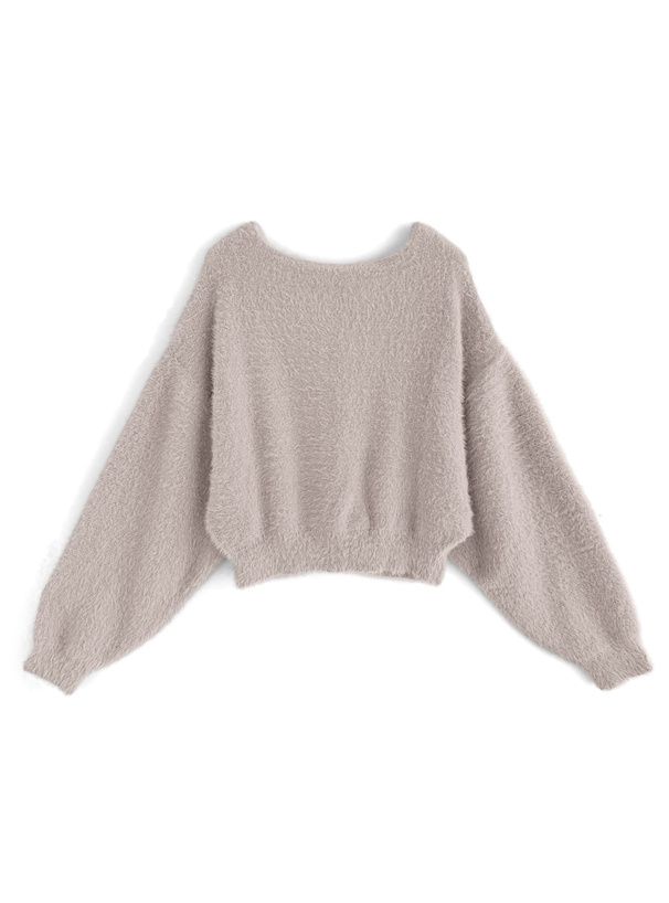 日本 GRL - 溫柔V領珍珠釦短絨小外套-黑 (F)