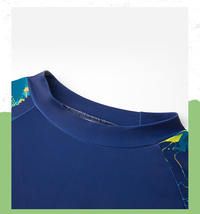 361° - 兒童卡通圖短袖泳衣套裝(二件組)-恐龍世界-淺藍色