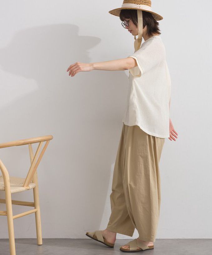 日本 Lupilien - 嫘縈混紡細緻羅紋圓領短袖上衣-薰衣草