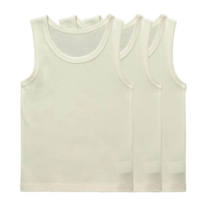 日本千趣會 - GITA 純棉柔軟背心/內衣三件組-煙燻藍