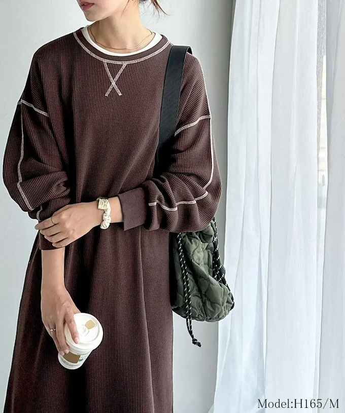 日本 Classical Elf - Java 俏麗縫線大口袋長袖洋裝-黑