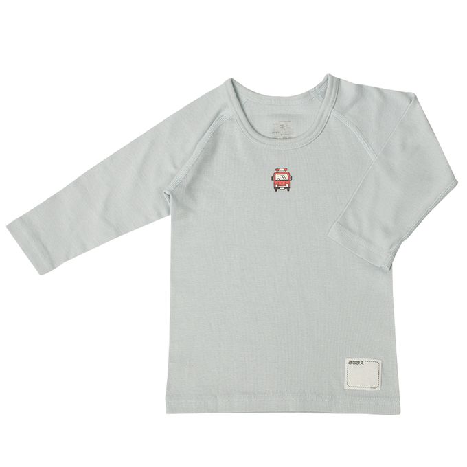 akachan honpo - ah長袖圓領上衣2件組-穿衣練習-藍色