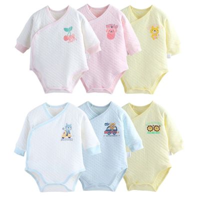 JoyNa - 2件入-保暖空氣棉包屁衣-前斜開扣式-女寶寶