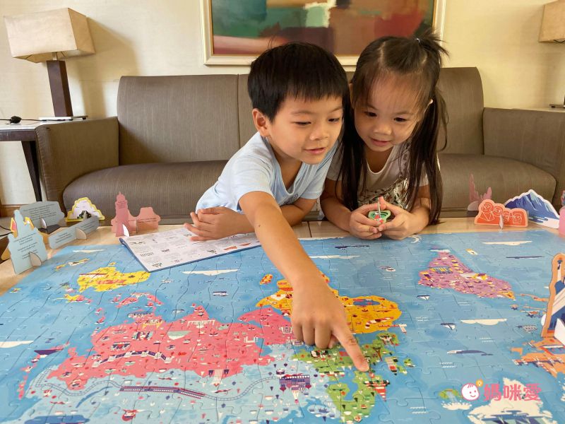 探索世界第一步【法國Janod】世界恐龍拼圖＆學習桌遊