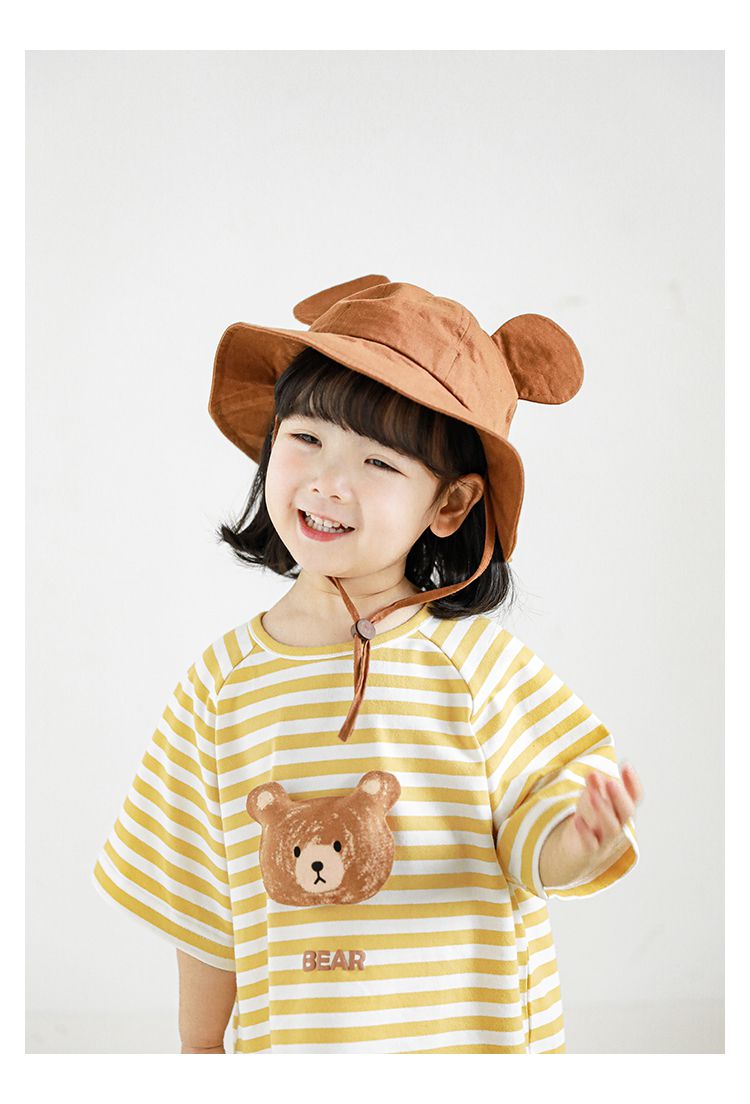 立體條紋休閒短袖上衣-小鴨-粉色