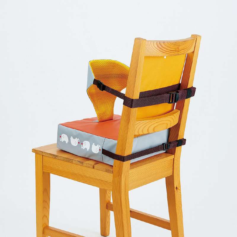 akachan honpo - 可調整式餐椅用坐墊(有安全帶)-黃色