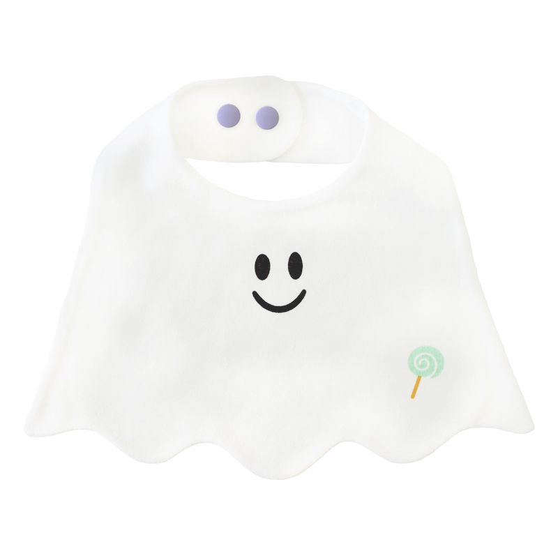 akachan honpo - 萬聖節圍兜-幽靈-米白色 (60~80cm)