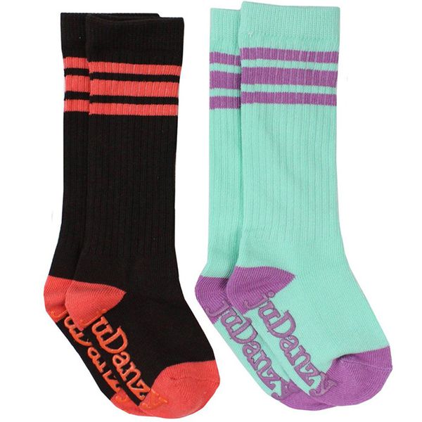 美國 juDanzy - 長襪兩入組-黑與天空藍